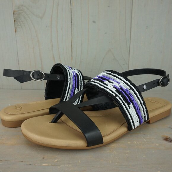 - UGG VERONA SERAPE BEADS  BOHO  beaded SANDALS  nib - Picture 4 of 10
